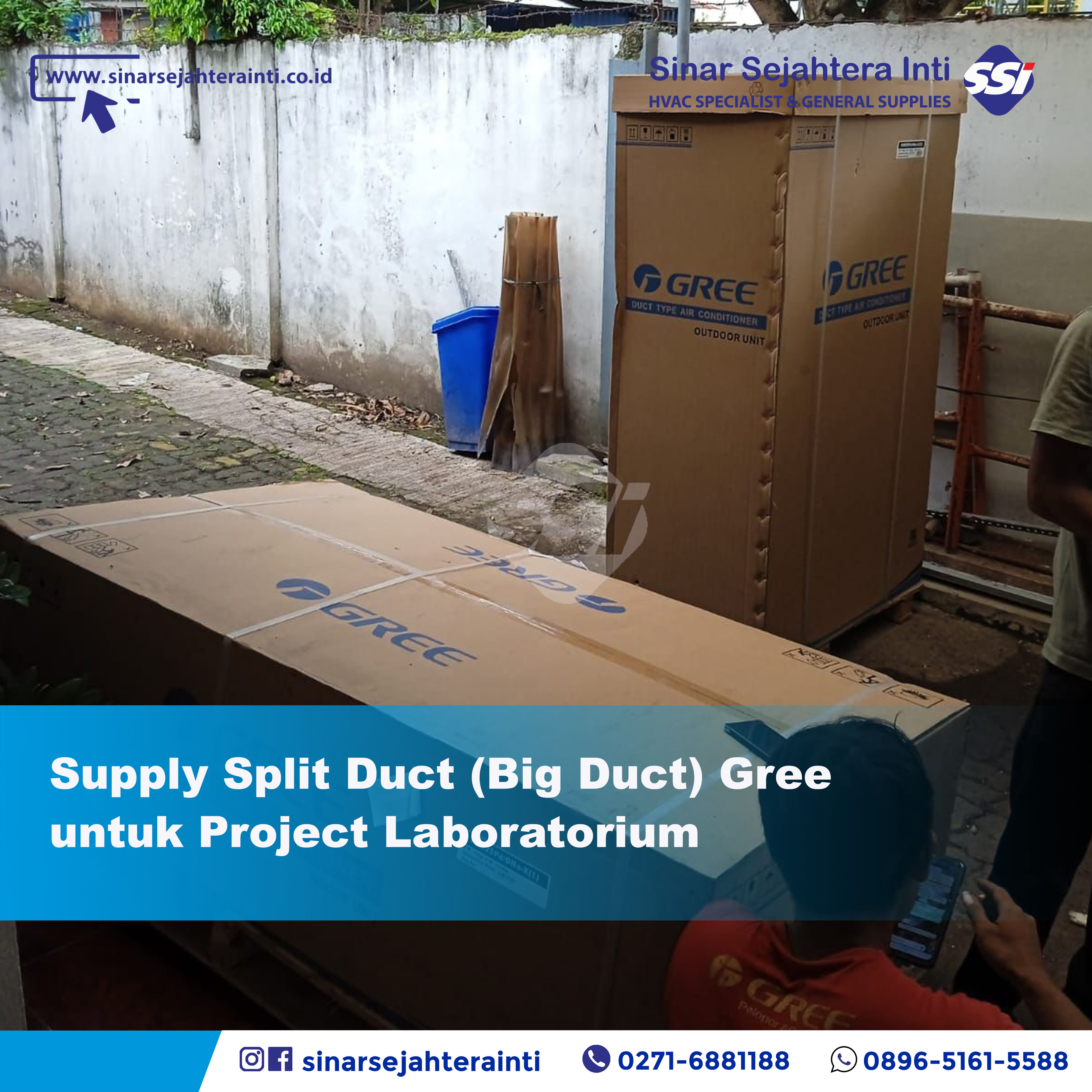 Supply Unit Split Duct / Big Duct Gree untuk Project Laboratorium