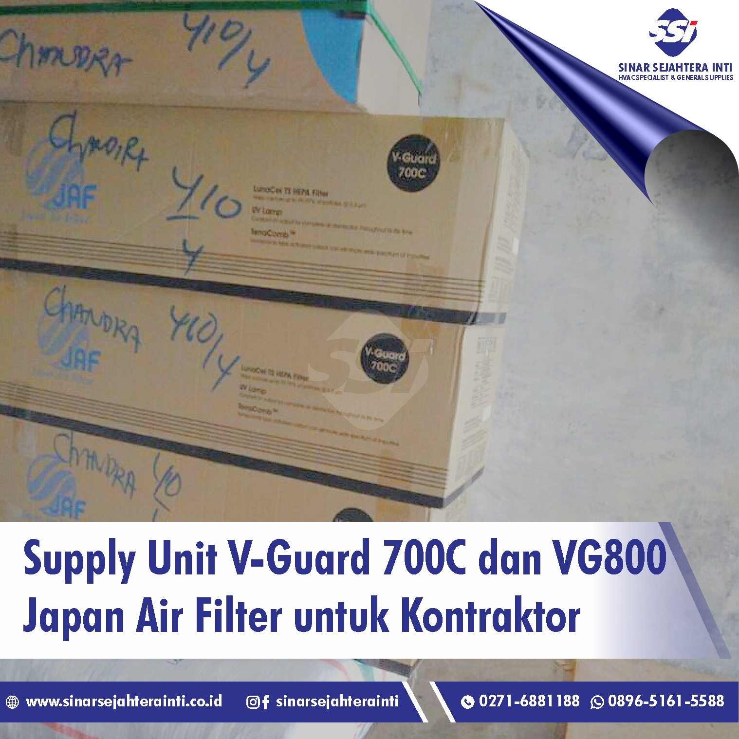 Supply Unit V-Guard 700C dan VG800 Japan Air Filter untuk Kontraktor
