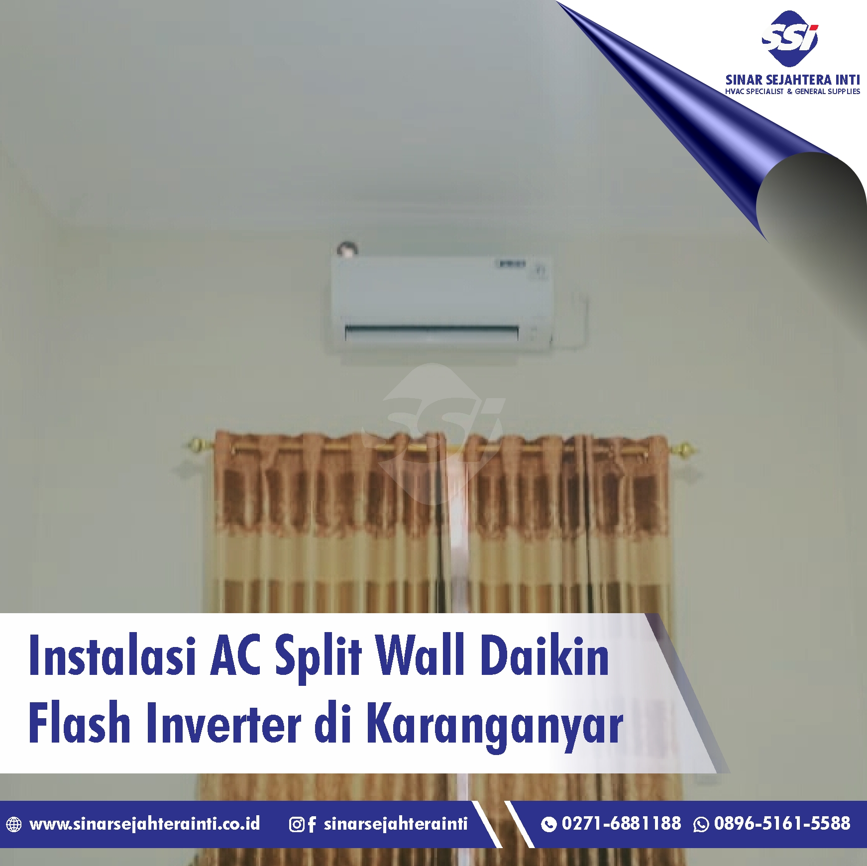 Instalasi AC Split Wall Daikin Flash Inverter di Karanganyar